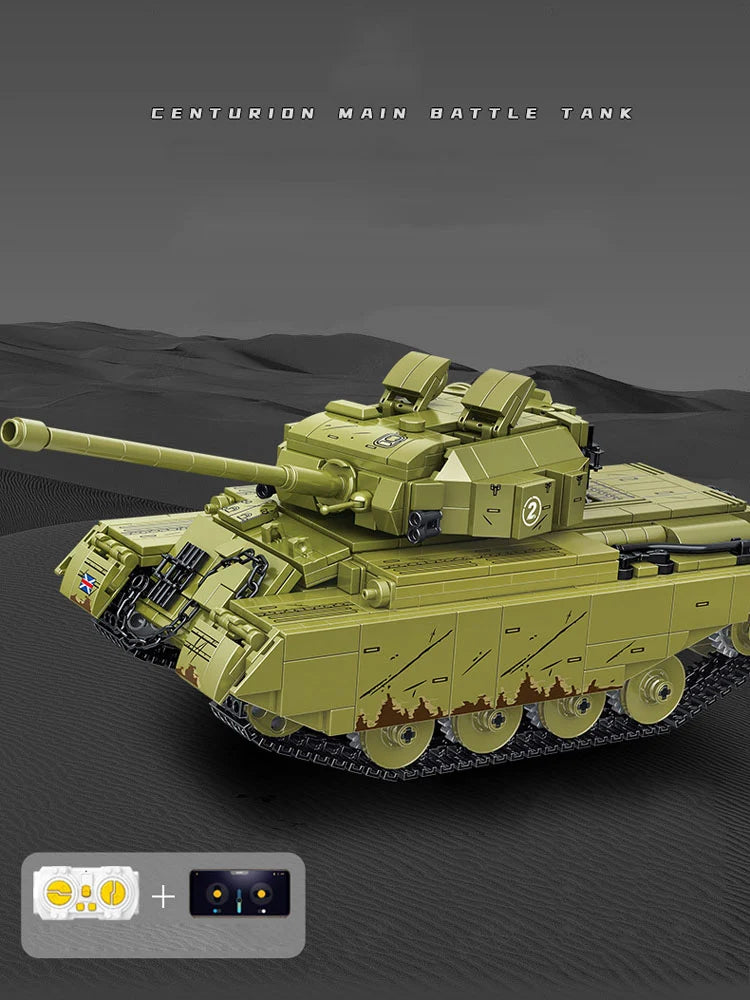 969PCS Centurion Main battle tank Set Building Block aviation themed Lego-style model aircraft in ABS plastic.