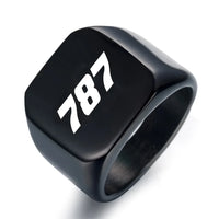 Thumbnail for Boeing 787 Flat Text aviation ring in stainless steel.