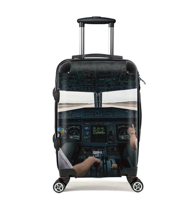 Departing Aircraft's Cockpit Cabin Size aviation design luggage, durable shell construction.