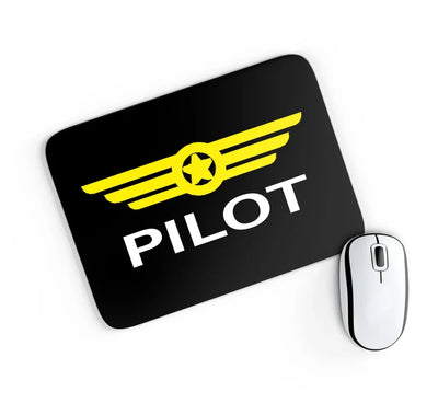Pilot aviation design on neoprene with anti-slip base mouse pad.