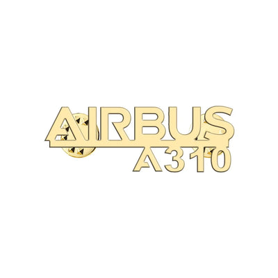 Airbus A310 & Text aviation hollow pin in polished alloy.