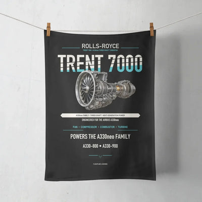 TRENT 7000 design on black towel
