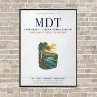 Thumbnail for Harrisburg International Airport MDT vertical canvas print - framed - white background
