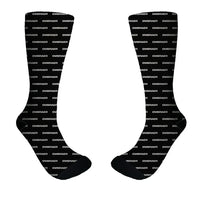 Thumbnail for Embraer & Text aviation design on soft cotton blend socks.