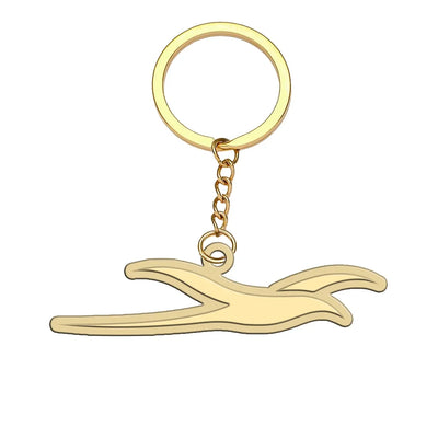 Air Mauritius Airlines aviation hollow key chain in polished alloy.