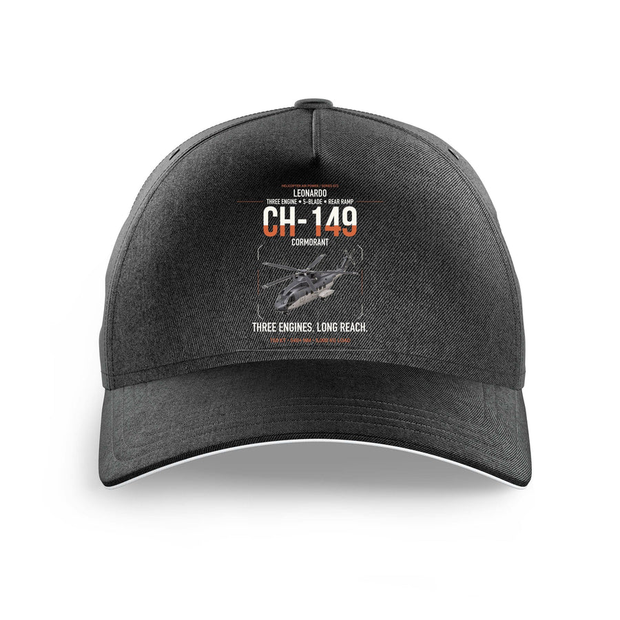 Leonardo CH-149 Cormorant design on black printed hat