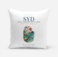 Thumbnail for Sydney Kingsford Smith Airport (SYD) design on white pillow