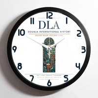 Thumbnail for Douala International Airport (DLA) design on white framed wall clock