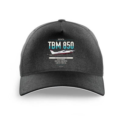 Socata TBM 850 design on black printed hat