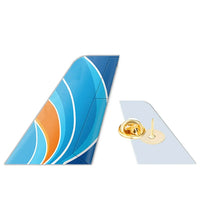 Thumbnail for Flydubai Airlines aviation design tail-shape badge pin in polished alloy.