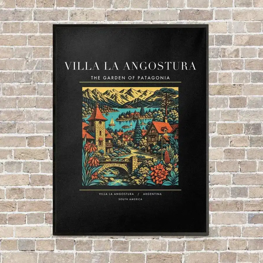 VILLA LA ANGOSTURA - Poster - Canvas Framed - Black