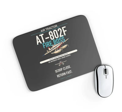 Air Tractor AT-802F Fire Boss design on black rectangle mouse pad