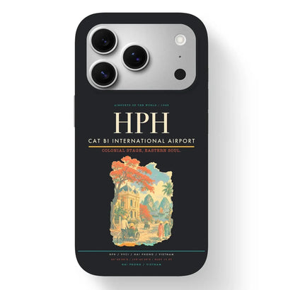 Hai Phong Airport (HPH) design on black iPhone 17 Pro MagSafe case