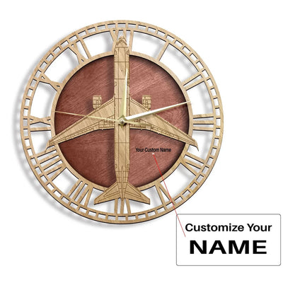 Boeing 767-300 aviation design on premium wood wooden wall clock.