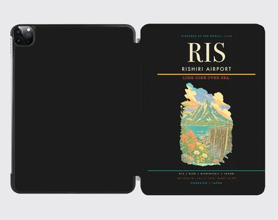 Rishiri Airport (RIS) design on black ipad tablet case