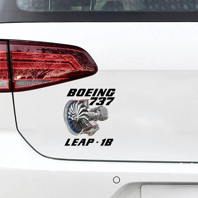 Boeing 737 & Leap 1B Car aviation design car sticker in weather-resistant vinyl.