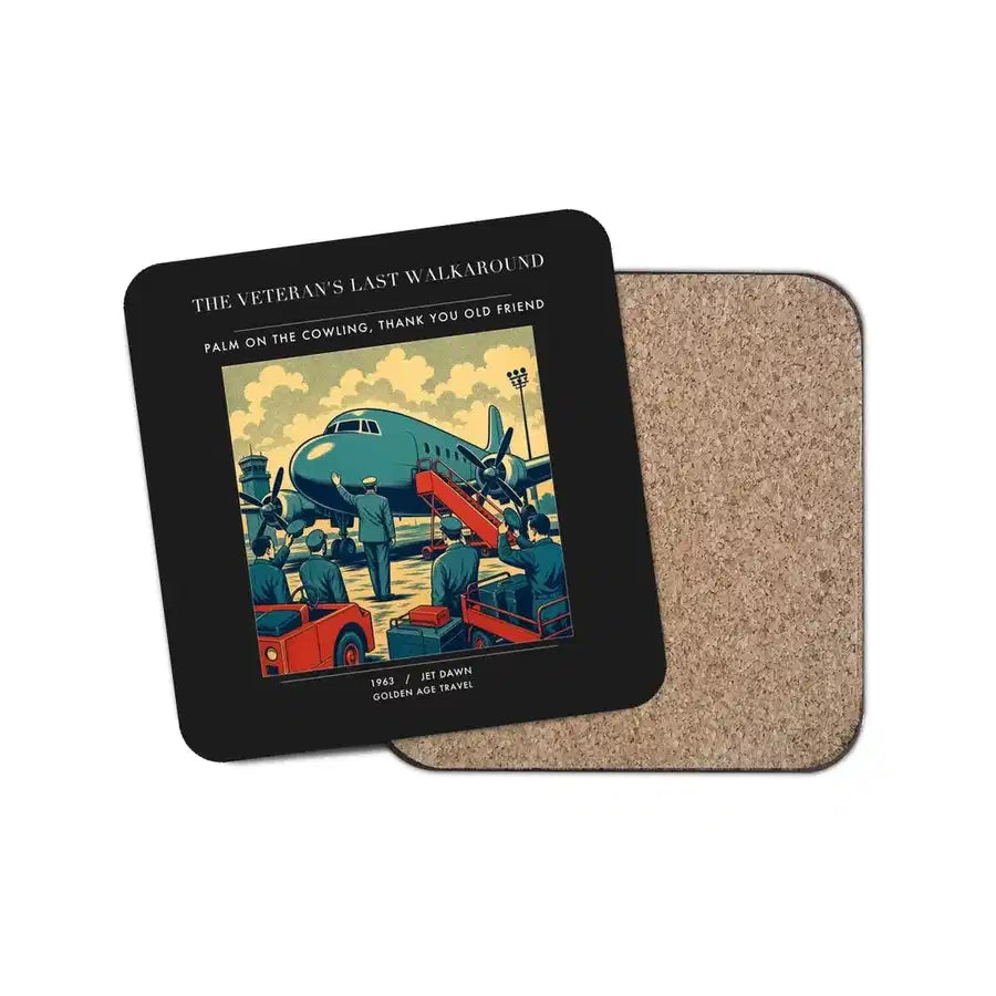 The Veteran's Last Walkaround - Designed Coasters design on black 1-piece