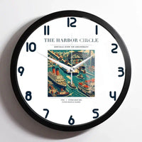 Thumbnail for VINTAGE G4059 - The Harbor Circle - Designed Wall Clocks design on white framed