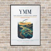 Thumbnail for Fort McMurray International Airport YMM vertical canvas print - framed - white background