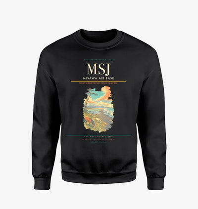 Misawa Air Base (MSJ) design on black sweatshirt