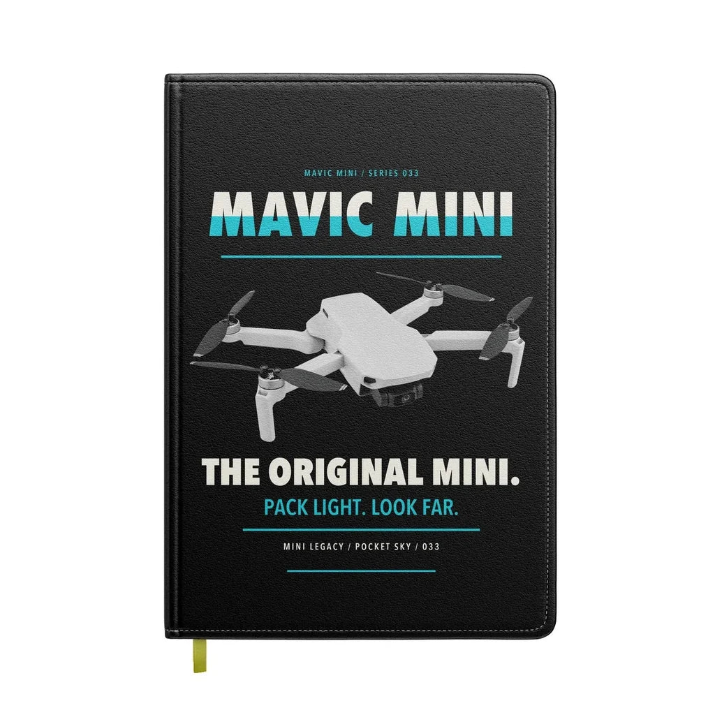 DJI Mavic Mini design on black notebook