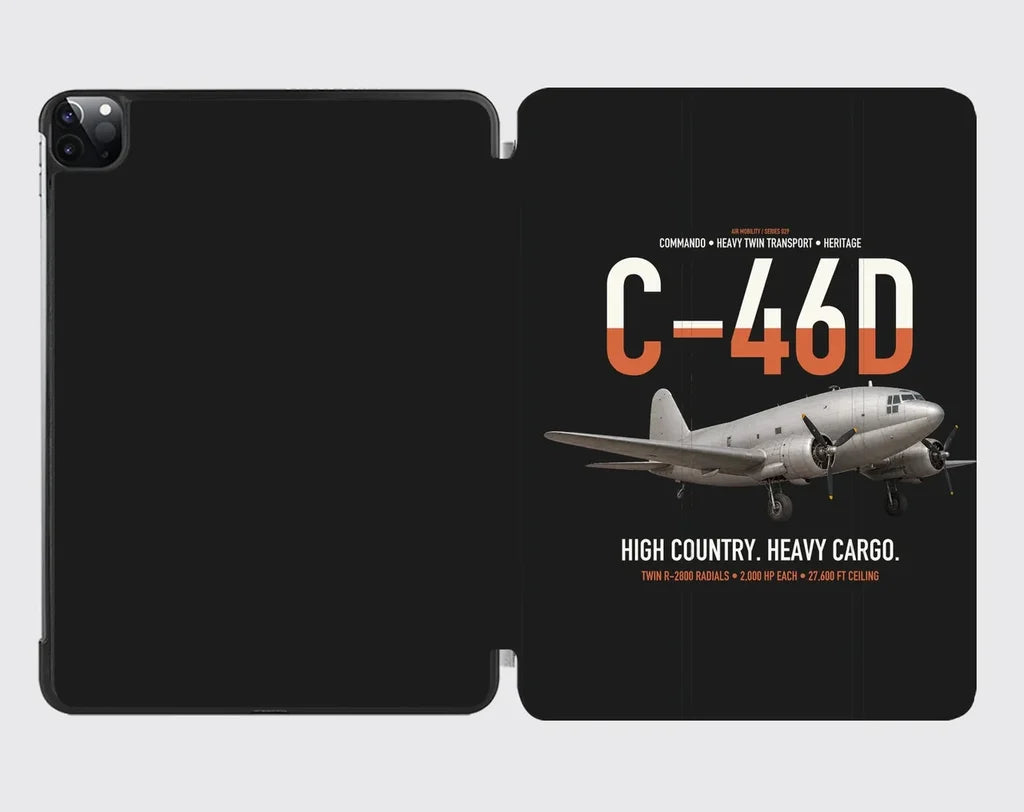 C-46D Commando design on black ipad tablet case