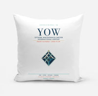 Thumbnail for Ottawa Macdonald-Cartier International Airport (YOW) design on white pillow