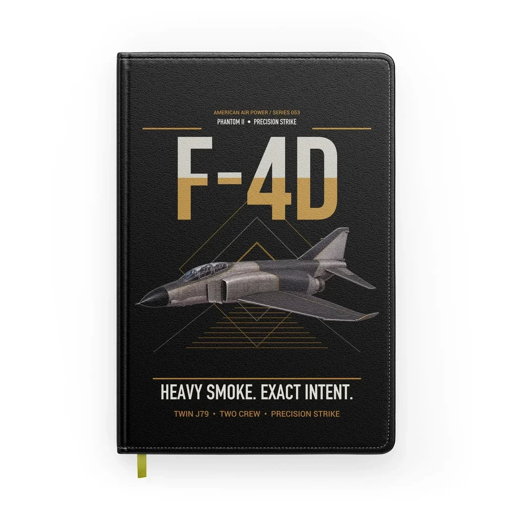 F-4D Phantom II design on black notebook