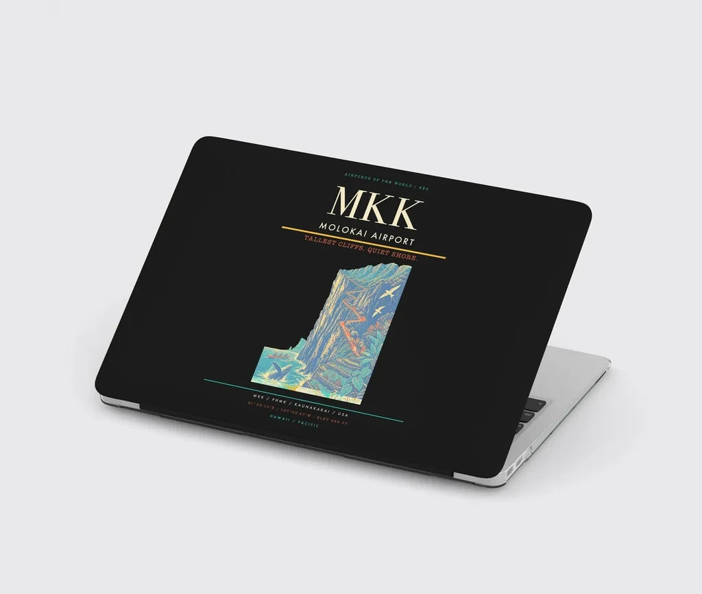Molokai Airport (MKK) design on black MacBook case