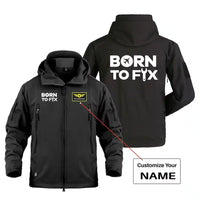 Thumbnail for Born To Fix Airplanes Military Jackets (Customizable) aviation design printed on heavy cotton shell with field-style pockets.