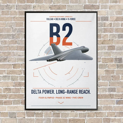 Avro Vulcan B2 vertical canvas print - framed - white background