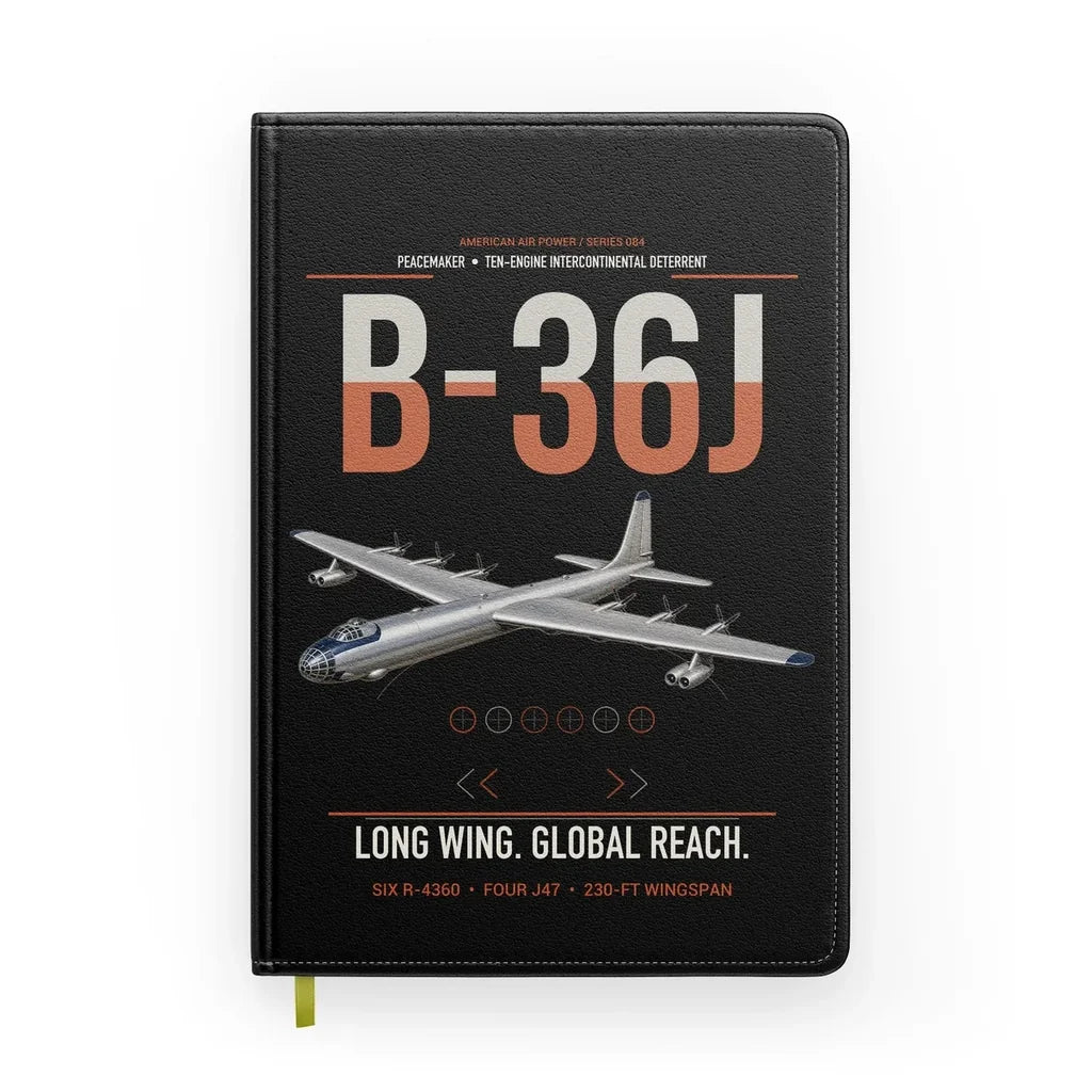 B-36J Peacemaker design on black notebook