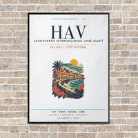 Thumbnail for José Martí International Airport Havana HAV vertical canvas print - framed - white background