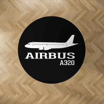 Airbus A320 Printed Carpet & Floor Mats (Round) aviation design on durable carpet pile with non-slip backing round carpet flo.