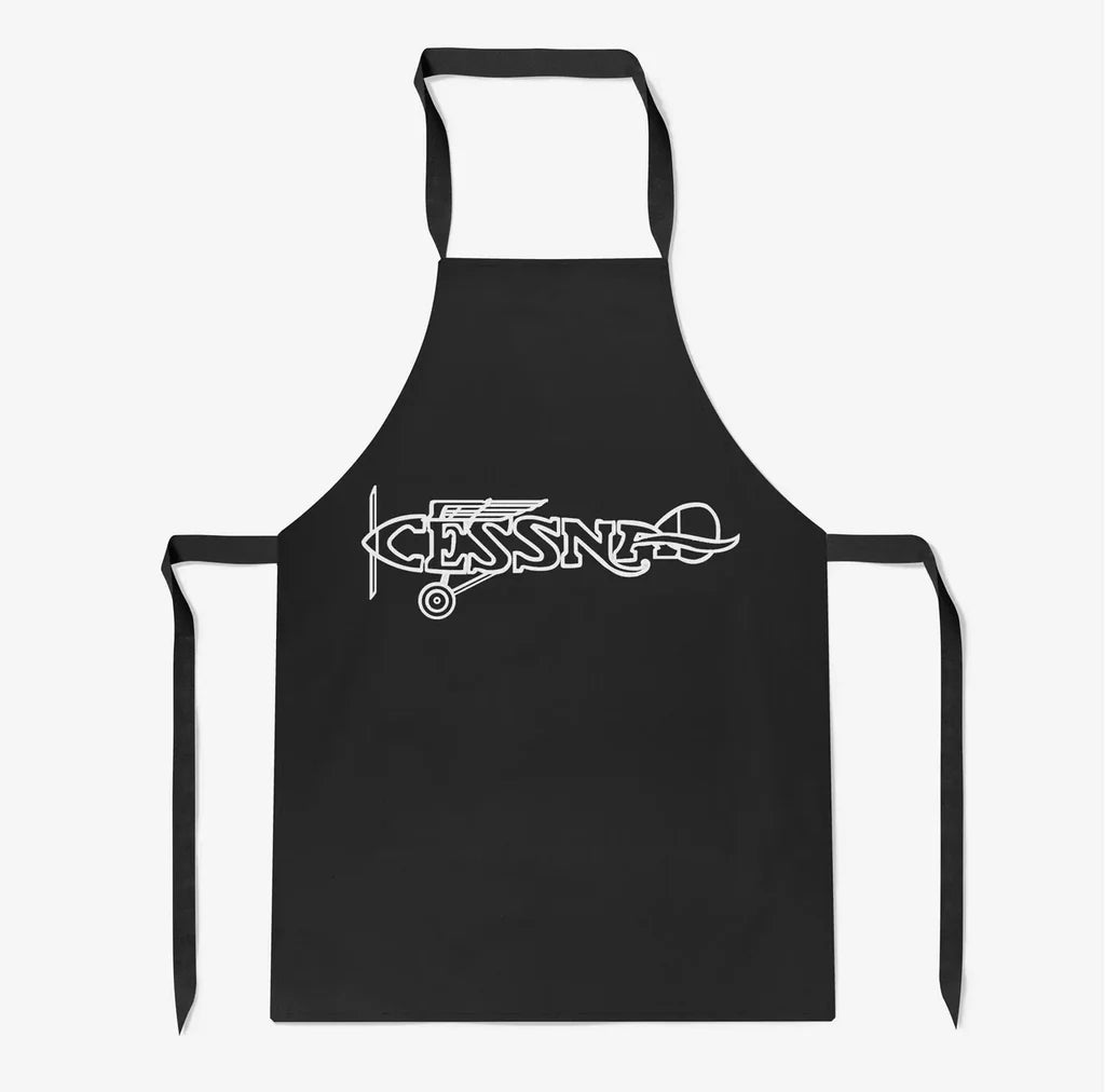 Special Cessna Text aviation design on durable cotton blend kitchen apron.