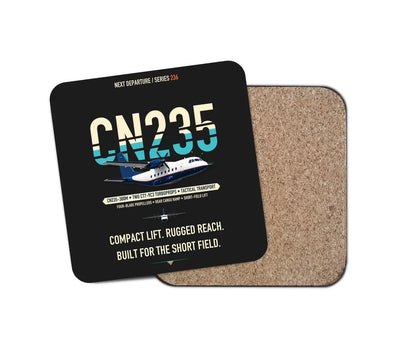 Airbus CN235-300M design on black 1 piece coaster