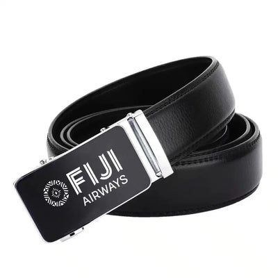 Fiji Airways Airlines aviation design men's belt, leather construction.