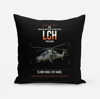 HAL LCH Prachand design on black pillow