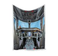 Thumbnail for Embraer E190 Cockpit Bed Blankets & aviation print on soft fleece blanket.