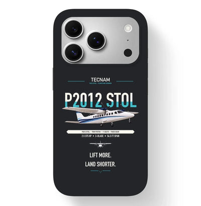 Tecnam P2012 STOL design on black magsafe iphone case, for iPhone 17 Pro