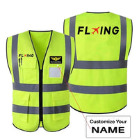 Thumbnail for Flying aviation design printed on high-visibility reflective fabric reflective vest.