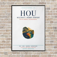 Thumbnail for William P. Hobby Airport HOU vertical canvas print - framed - white background