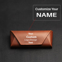 Thumbnail for Your Custom Design & Image & Logo & Text Design High End Handmade Retro PU Leather (1) Glasses Case aviation sunglasses in po.