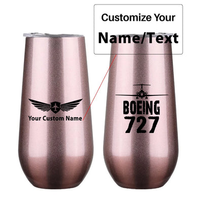 Boeing 727 & Plane 6oz Egg aviation design on 6oz egg cup, compact 6oz ceramic.
