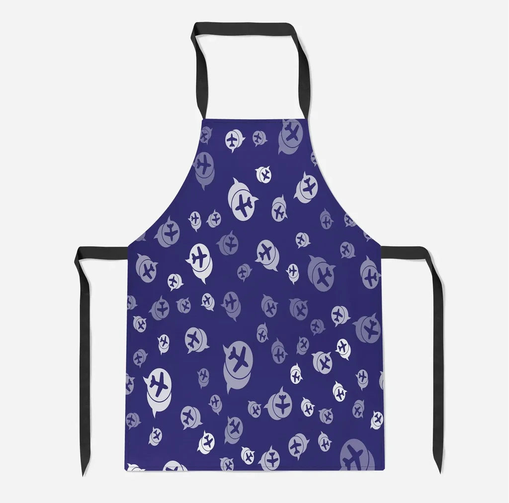 Airplane Notification Theme aviation design on durable cotton blend kitchen apron.