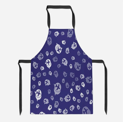 Airplane Notification Theme aviation design on durable cotton blend kitchen apron.