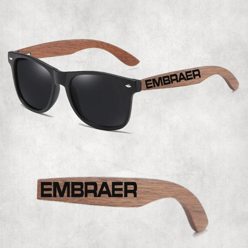 Embraer & Text aviation sunglasses in premium polarised lenses with metal frame.