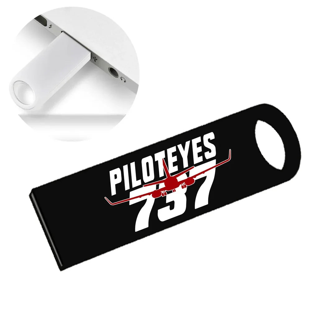 Amazing Piloteyes737 aviation design on durable waterproof casing waterproof USB device.