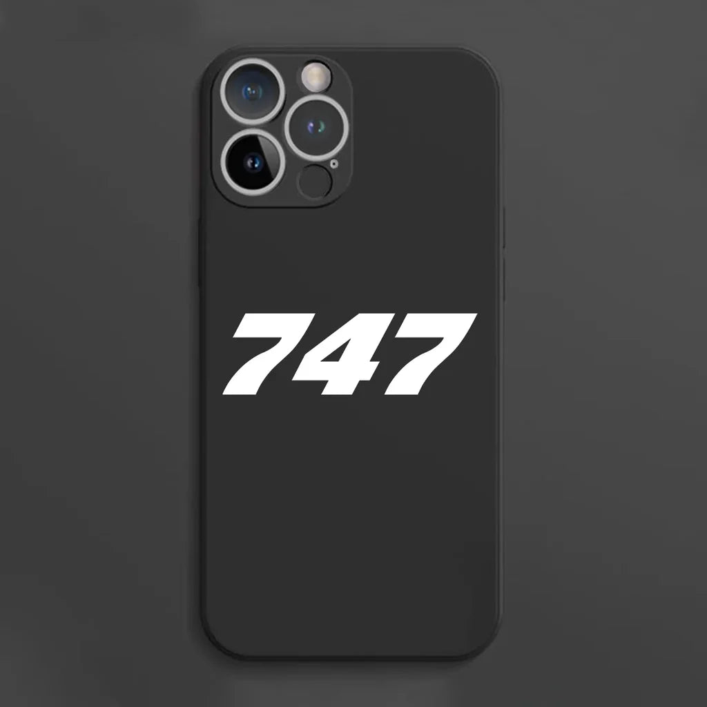 Boeing 747 Flat Text aviation print soft silicone iPhone case, fits iPhone.