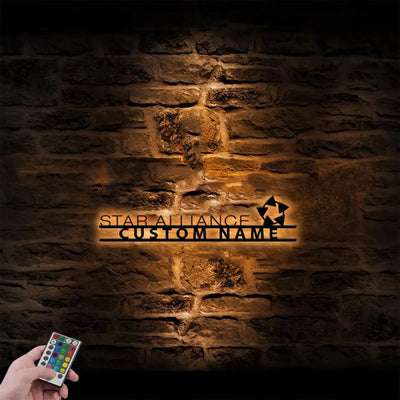 Star Alliance Airlines aviation design on durable metal with LED metal wall art.